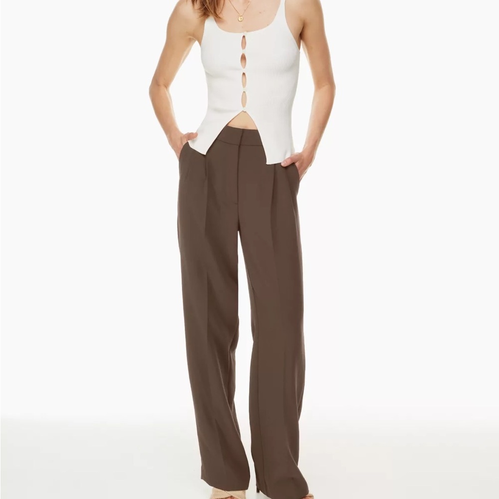 Aritzia Wilfred Effortless Pants Rich Mocha Brown Size 6
